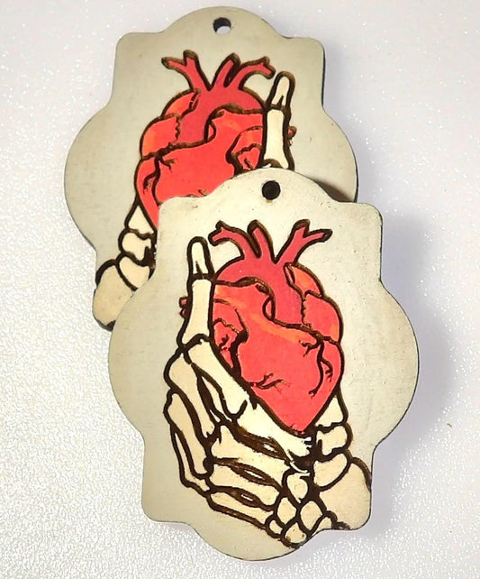 Ohrringe Anatomisches Herz, Ohrringe Totenkopf, Gothic-Schmuck