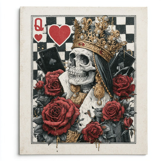 The Mad Queen’s Gallery Collection™ – Queen of Hearts Skeleton Collection (Set of 4 Gothic Fantasy Art Prints)
