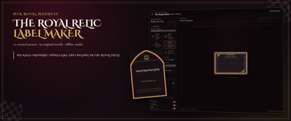 The Royal Relic Label Maker — Gothic Product Label & Hang Tag Studio