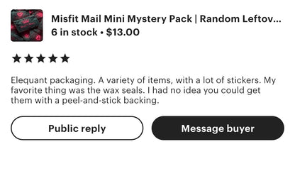 Misfit Mail Mini Mystery Pack | Random Leftover Stickers, Tags & Stationery Bits | Cheap Mystery Happy Mail Gift | Pen Pal Surprise