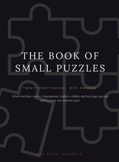 The Book of Small Puzzles — 28 Gothic Puzzles with Answers