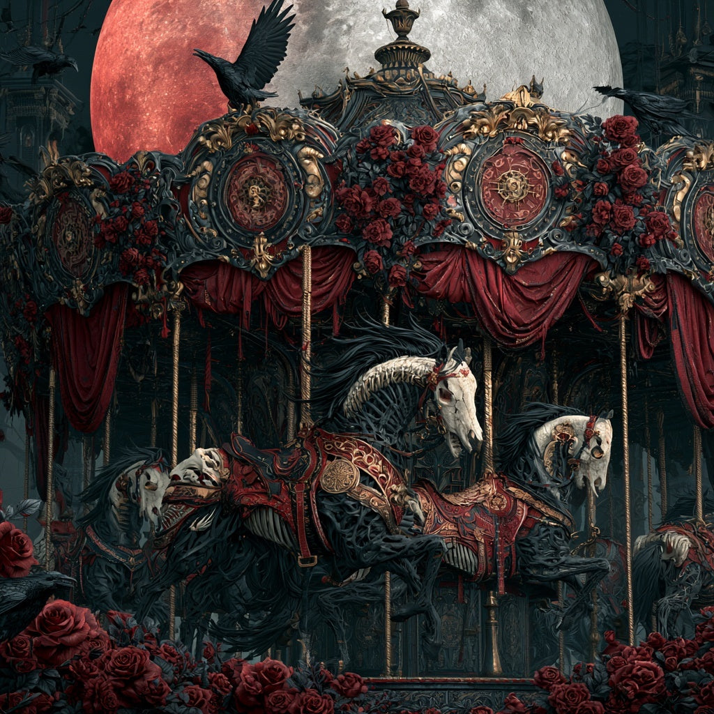The Mad Queen’s Gallery Collection™ – Carousel of the Damned  Collection (Set of 4 Gothic Fantasy Art Prints)