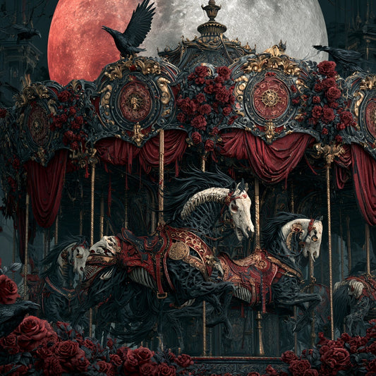 The Mad Queen’s Gallery Collection™ – Carousel of the Damned  Collection (Set of 4 Gothic Fantasy Art Prints)