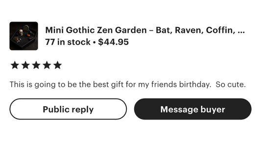 Mini Gothic Zen Garden  Bat, Raven, Coffin, Hexagon Tray Options  Witchy Desk Décor, Dark Academia Stress Relief Kit, HRM Edition