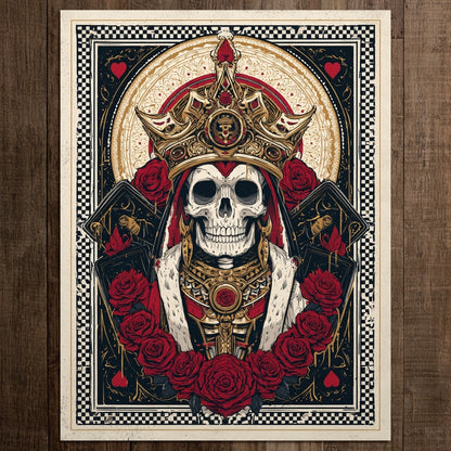 The Mad Queen’s Gallery Collection™ – Queen of Hearts Skeleton Collection (Set of 4 Gothic Fantasy Art Prints)