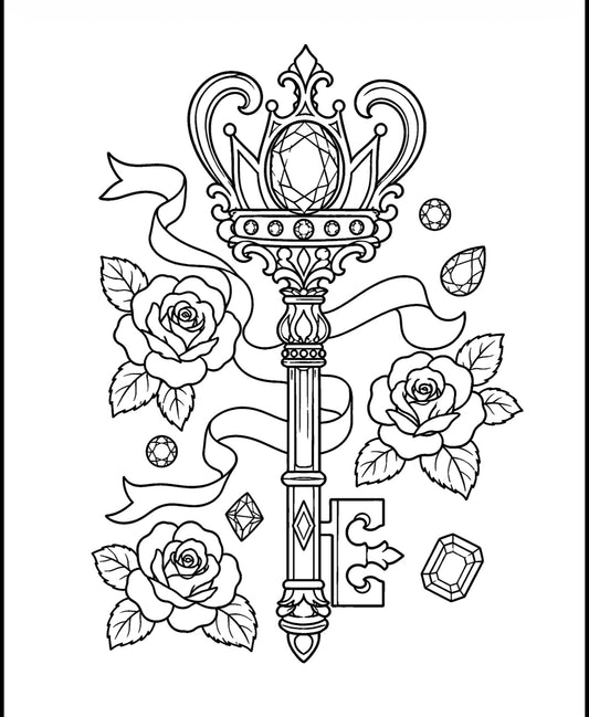 The Mad Queen’s Treasury | Gothic Fantasy Adult Printable Coloring Book