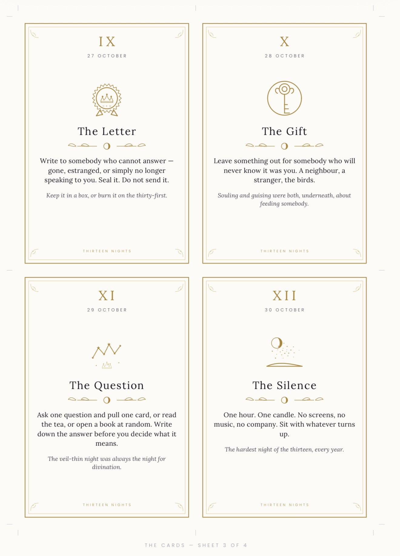 Thirteen Nights — A printable Halloween Ritual Kit