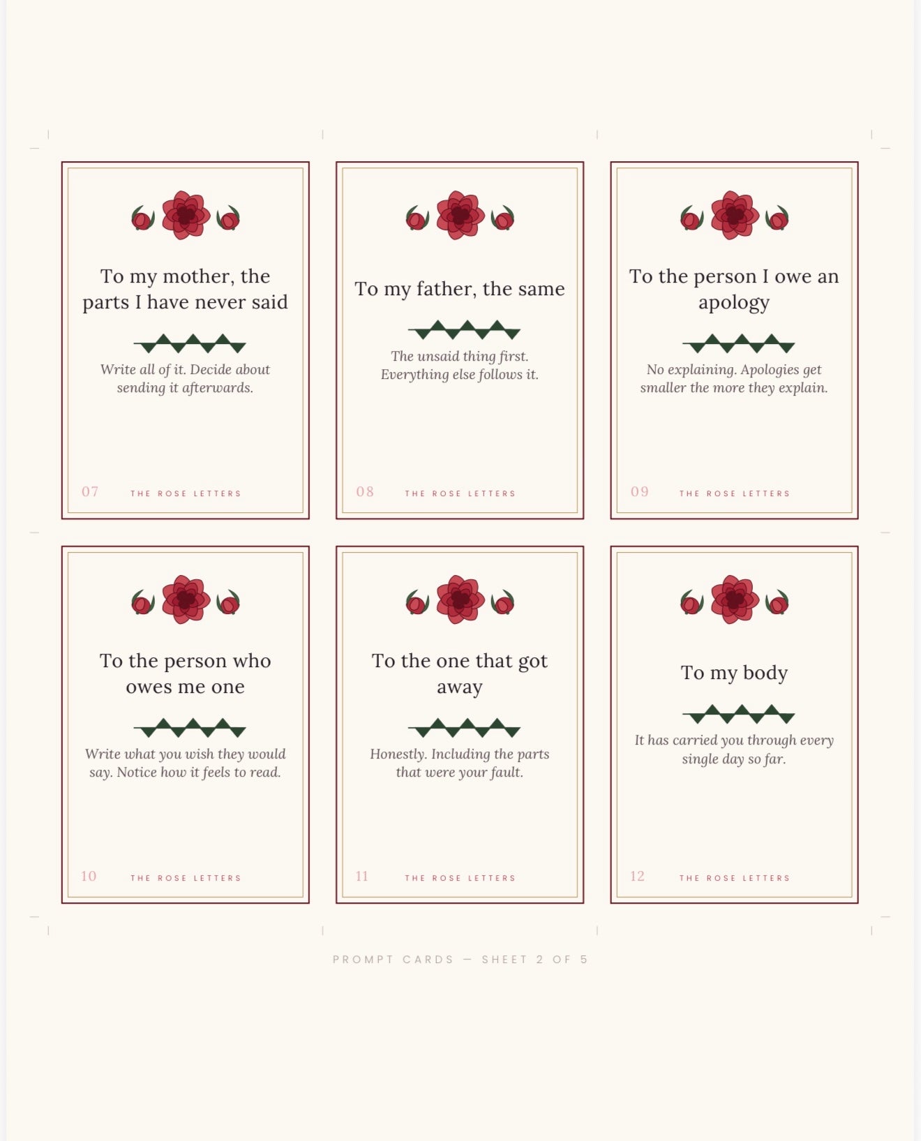 The Rose Letters — Printable Rose Stationery Set