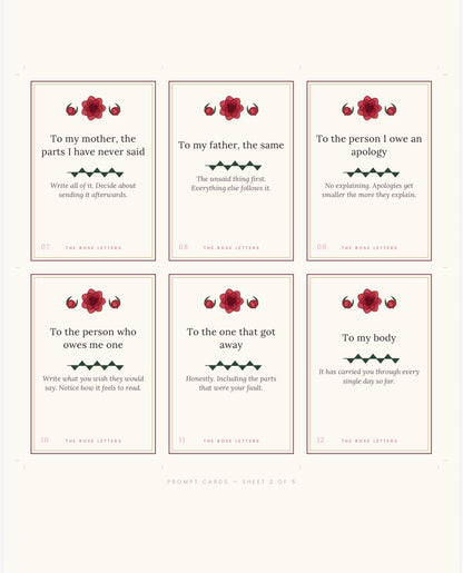 The Rose Letters — Printable Rose Stationery Set