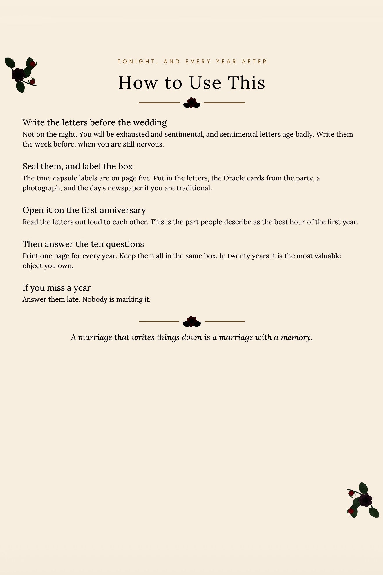 The Wedding Companions — The Night Before, The Day, and The Year After