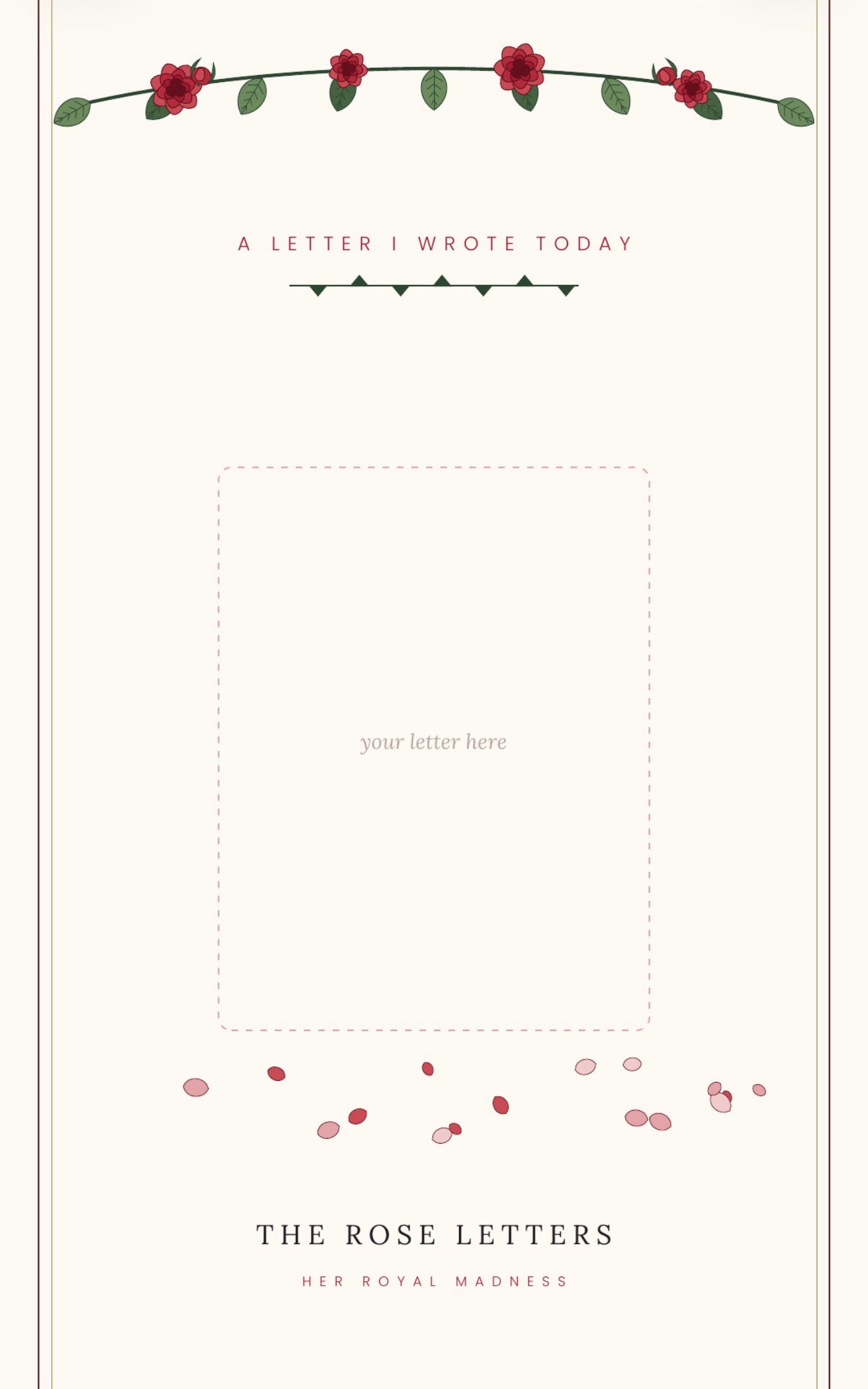 The Rose Letters — Printable Rose Stationery Set