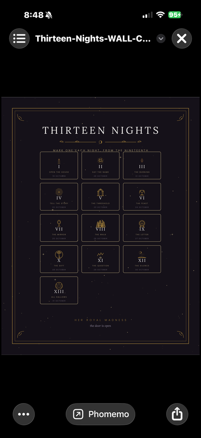 Thirteen Nights — The Companion App / Bundles with the Printable Card deck