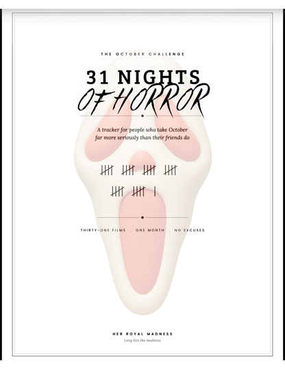 31 Nights of Horror | Printable October Horror Movie Challenge Tracker & Watch Journal
