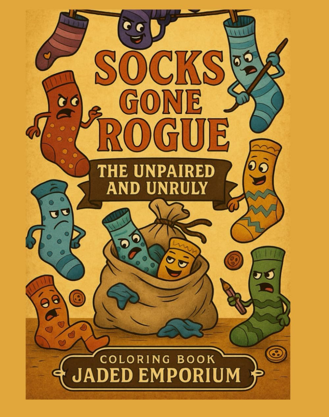 Socks Gone Rogue: The Unpaired and Unruly Coloring Book