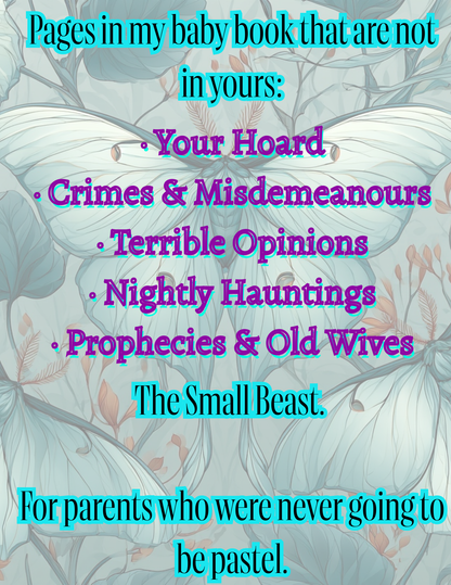 The Small Beast / Goth Baby Memory Book / Printable First Year Journal / 61 pages / Instant Download