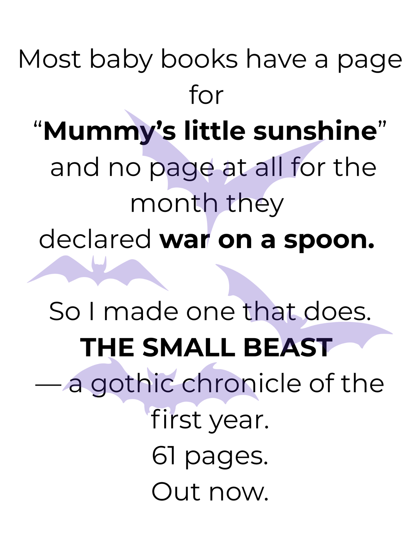The Small Beast / Goth Baby Memory Book / Printable First Year Journal / 61 pages / Instant Download