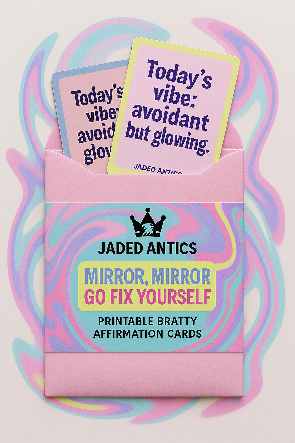 Lustige Affirmationskarten & Hintergrundbilder-Bundle: Entfesselte Selbstliebe (Digitaler Download, PDF/PNG-Dateien)