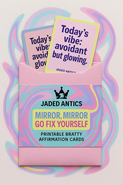 Lustige Affirmationskarten & Hintergrundbilder-Bundle: Entfesselte Selbstliebe (Digitaler Download, PDF/PNG-Dateien)
