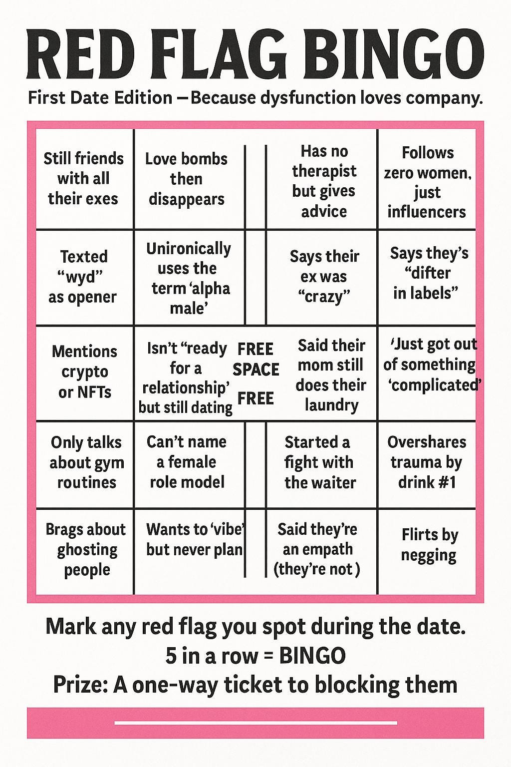 Witziges Dating-Lebenslauf-Bundle: Trennungskarten, Rote-Flaggen-Bingo (Digitaler Download)