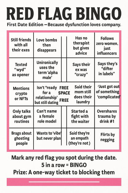 Witziges Dating-Lebenslauf-Bundle: Trennungskarten, Rote-Flaggen-Bingo (Digitaler Download)