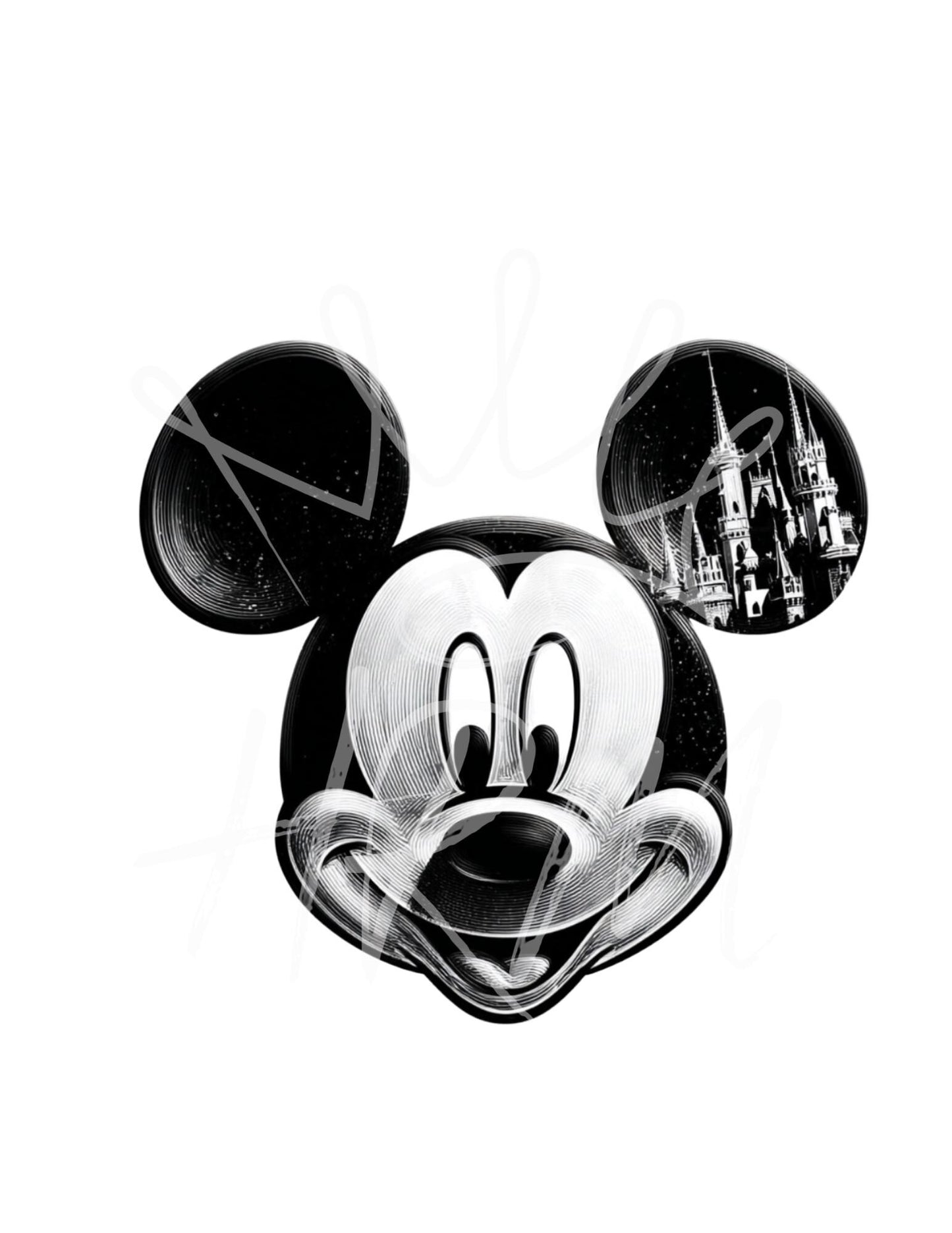 Disney inspiriertes Micky Maus Schloss SVG PNG | Maus Kopf Schneidedatei | Magisches Cricut Silhouette Design Download für T-Shirts, Taschen & Bastelarbeiten
