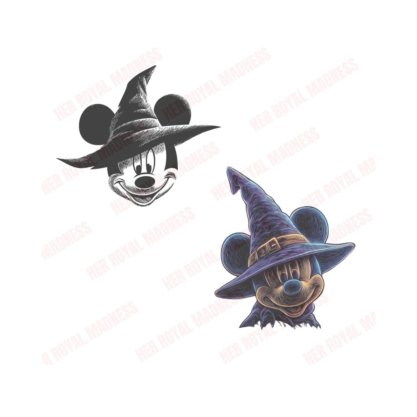 Hexen-Mickey SVG-Bundle | 10 Halloween Disney-inspirierte Schnittdateien | Mickey Maus Hexenhut Cricut Silhouette DXF PNG