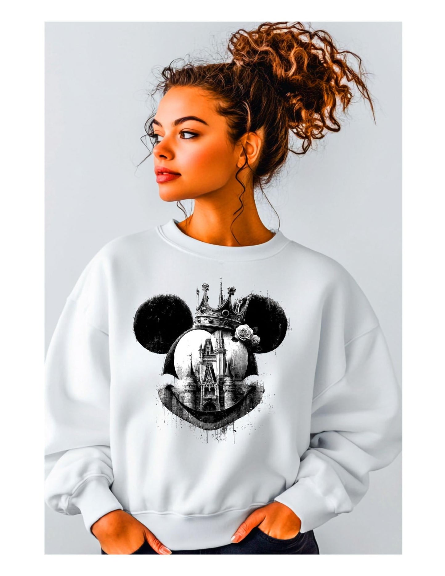 Von Disney inspirierte Krone Schloss Mickey SVG PNG | Königliche Maus Kopf Schnittdatei | Prinzessinnenschloss Cricut & Silhouette Design Download