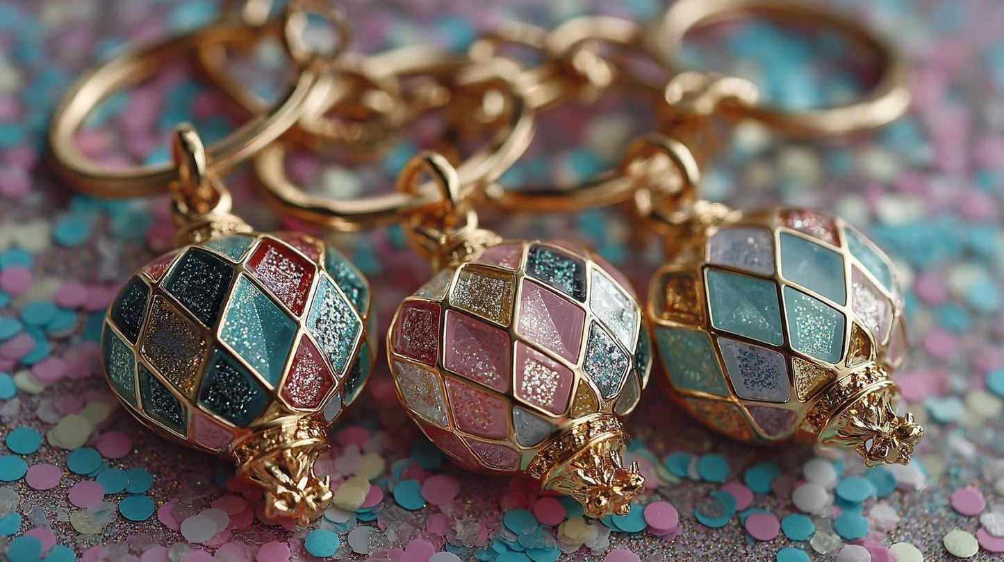 Royal Chaos  Keychain Box, Handmade Crowned Mess Charms