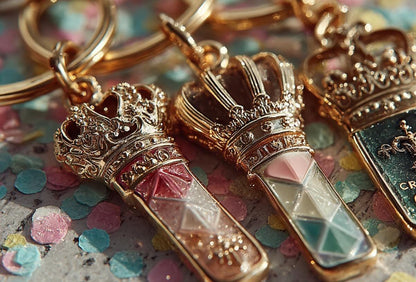 Royal Chaos  Keychain Box, Handmade Crowned Mess Charms