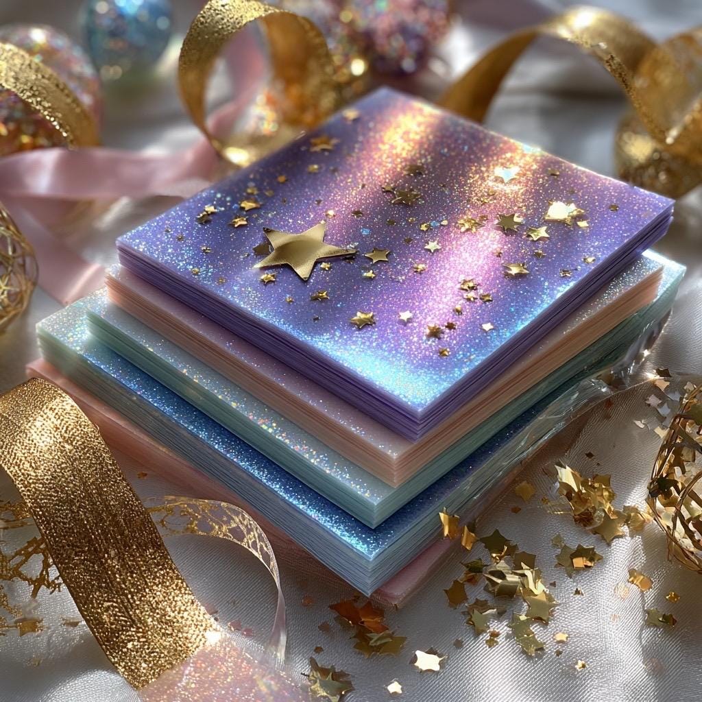 Himmels-Scrapbook-Papier-Überraschungspaket | Kuratiertes Holografisches & Pastell-Collagen-Set