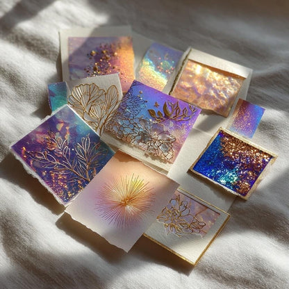 Himmels-Scrapbook-Papier-Überraschungspaket | Kuratiertes Holografisches & Pastell-Collagen-Set