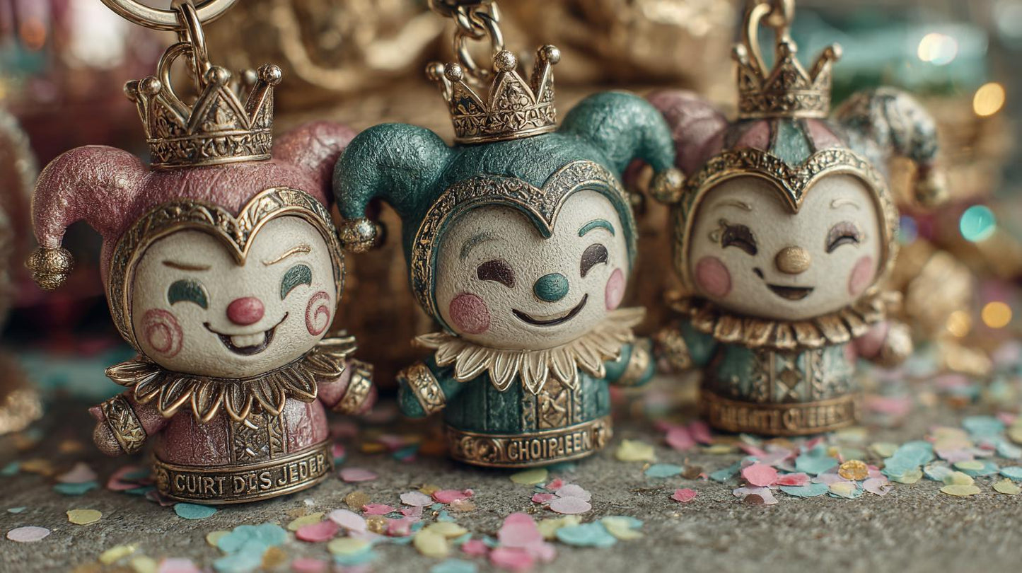 Royal Chaos  Keychain Box, Handmade Crowned Mess Charms