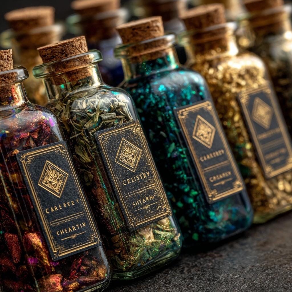 Verzauberte Alchemisten-Hexenbox Deluxe Ritual-Kit mit Tarotkarten