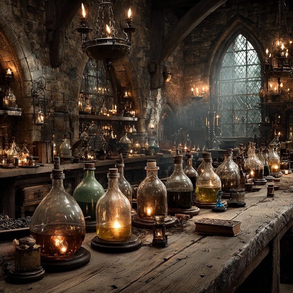 Verzauberte Alchemisten-Hexenbox Deluxe Ritual-Kit mit Tarotkarten