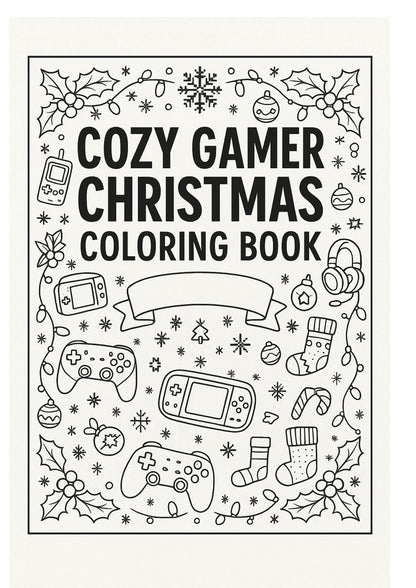 Gemütliches Weihnachts-Gaming-Malbuch Winter-Feiertags-Ausdrucke (Digitaler Download)