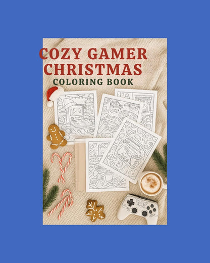Gemütliches Weihnachts-Gaming-Malbuch Winter-Feiertags-Ausdrucke (Digitaler Download)