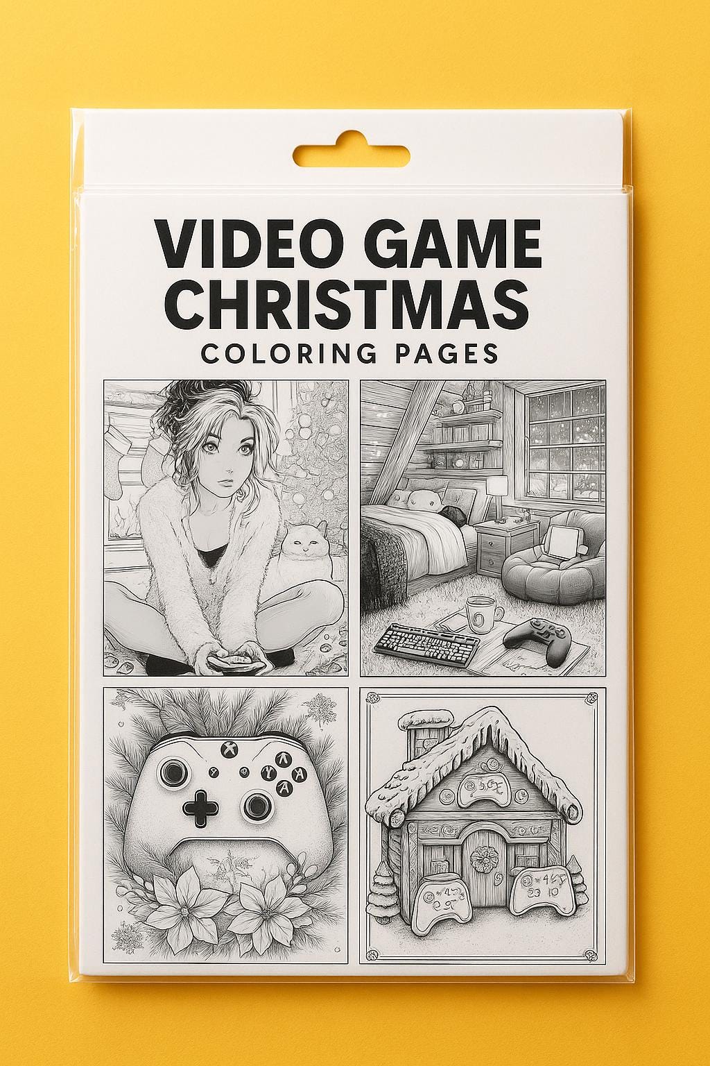 Gemütliches Weihnachts-Gaming-Malbuch Winter-Feiertags-Ausdrucke (Digitaler Download)