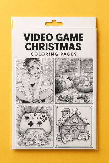 Gemütliches Weihnachts-Gaming-Malbuch Winter-Feiertags-Ausdrucke (Digitaler Download)
