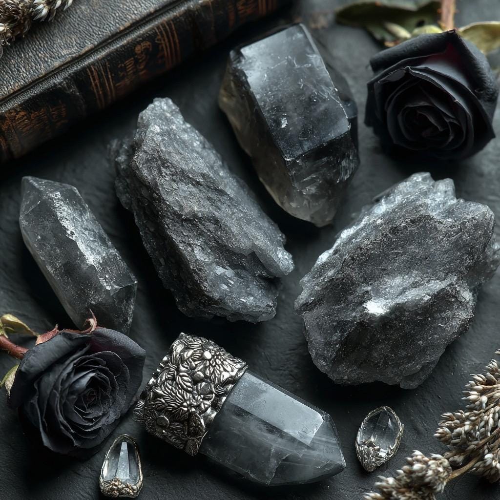 Schutz-Hexen-Set Bannritual mit Obsidian, Labradorit & Pyrit