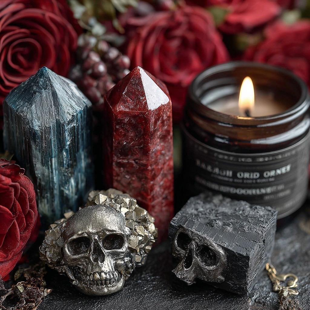Schutz-Hexen-Set Bannritual mit Obsidian, Labradorit & Pyrit