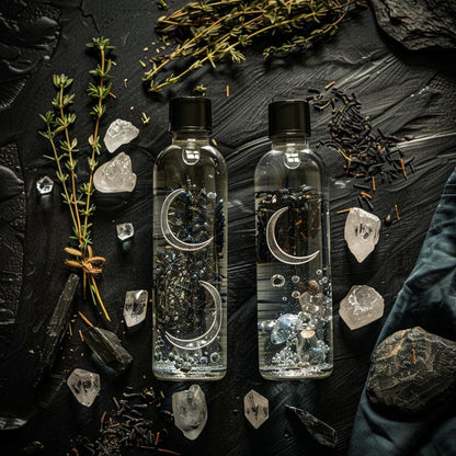 Moon Water Ritual Set | 2 Bottles | Current Lunar Phase | Charged Ritual Water | Witchy Altar Supply