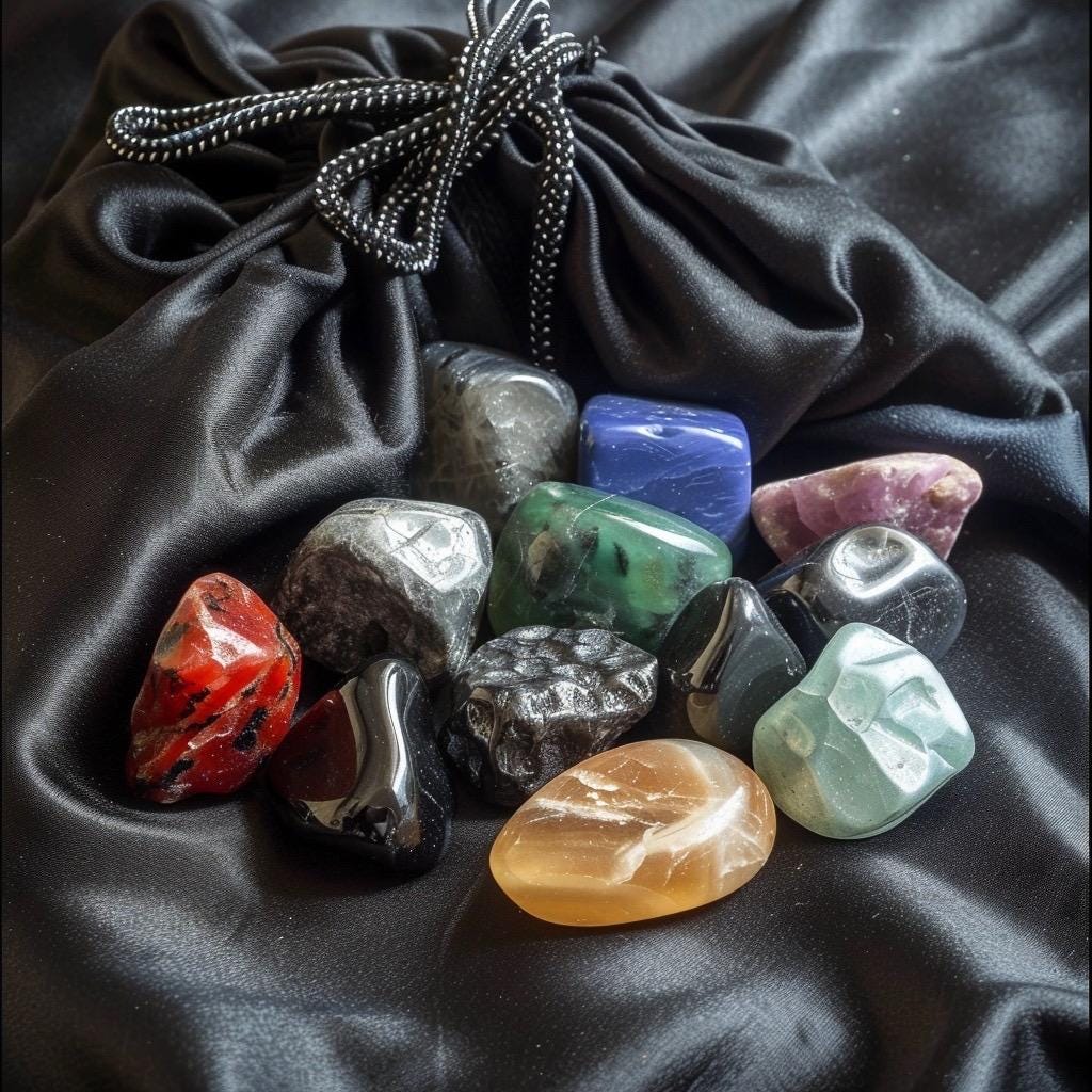 Crystal Mystery Teaser Bag | Winzige Steine | Hexentaschen-Kristalle | Kuratiertes Geschenk