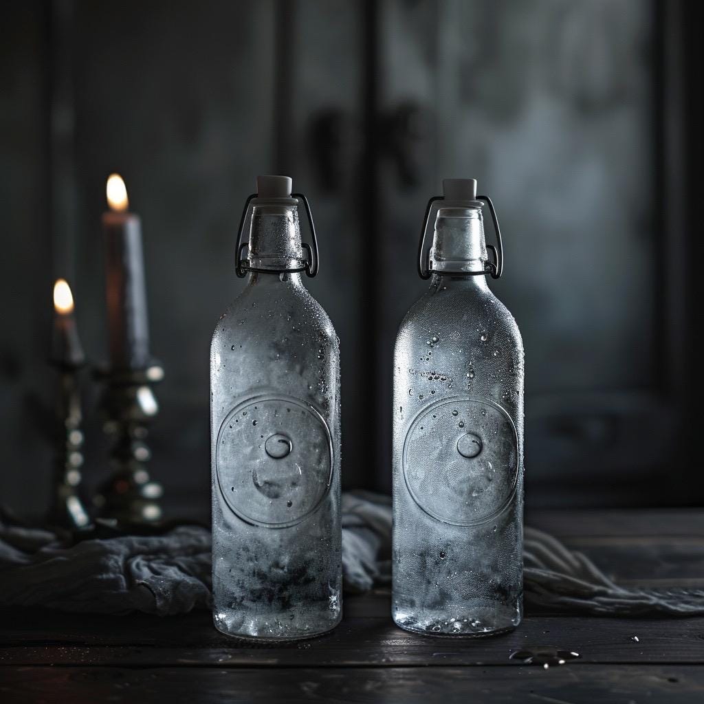 Moon Water Ritual Set | 2 Bottles | Current Lunar Phase | Charged Ritual Water | Witchy Altar Supply