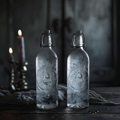 Moon Water Ritual Set | 2 Bottles | Current Lunar Phase | Charged Ritual Water | Witchy Altar Supply
