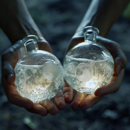 Moon Water Ritual Set | 2 Bottles | Current Lunar Phase | Charged Ritual Water | Witchy Altar Supply