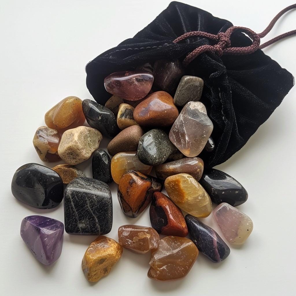 Crystal Mystery Teaser Bag | Winzige Steine | Hexentaschen-Kristalle | Kuratiertes Geschenk