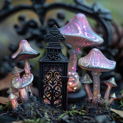 Pastel Goth Fairy Garden Kit  Candy Court Glow Arch Windowsill Mini Garden | Gothic DIY Miniature Decor with Glow in the Dark Details