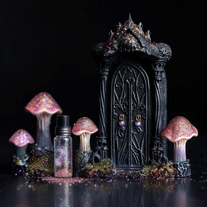 Pastel Goth Fairy Garden Kit  Candy Court Glow Arch Windowsill Mini Garden | Gothic DIY Miniature Decor with Glow in the Dark Details