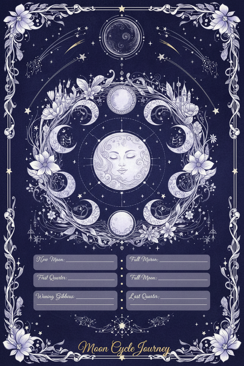 Moon Phase Tracker Planner Page